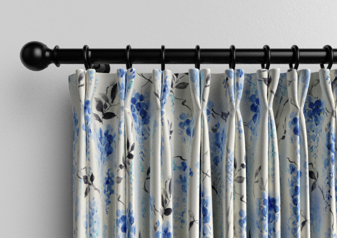 Wisteria Silk, Ink Blue - Made to Measure Curtains - Image 10